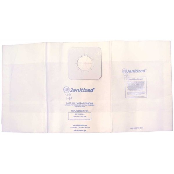 Janitized Vacuum Bag for NSS PIG.Equivalent to 10-9-886-1, 1098861, 3PK JAN-NSSPIG-2(3)